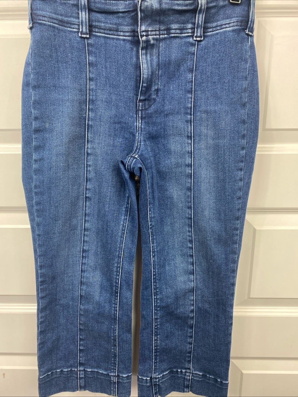 Pilcro Anthropologie Womens Cropped Dark Blue Jeans Mid Rise 28 Petite Denim